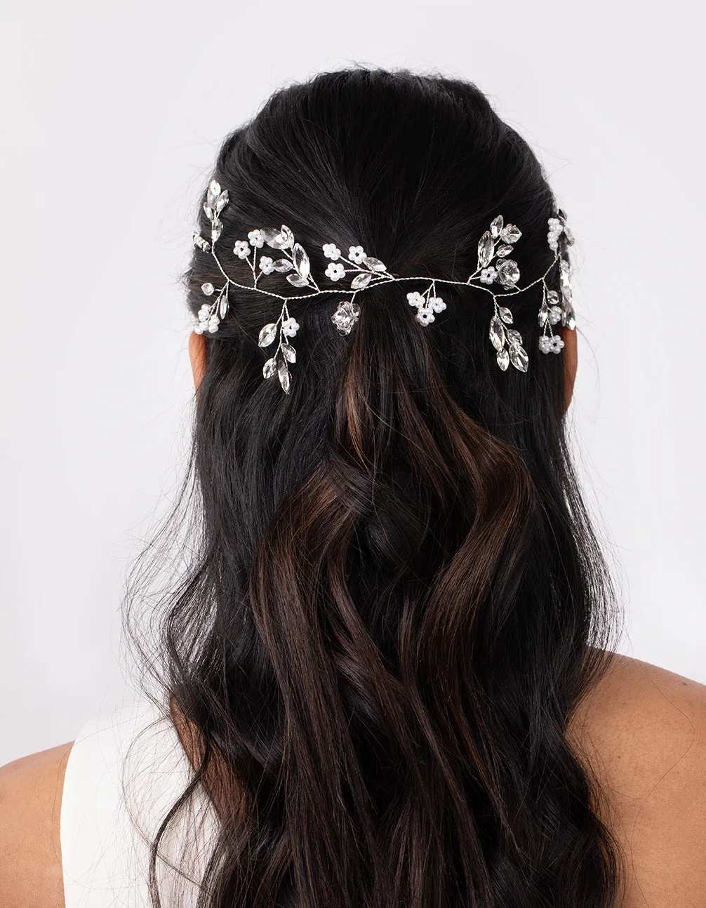 Silver Faceted Pearl Leaf Hair Vine sold by lovisa product image thumbnail 2