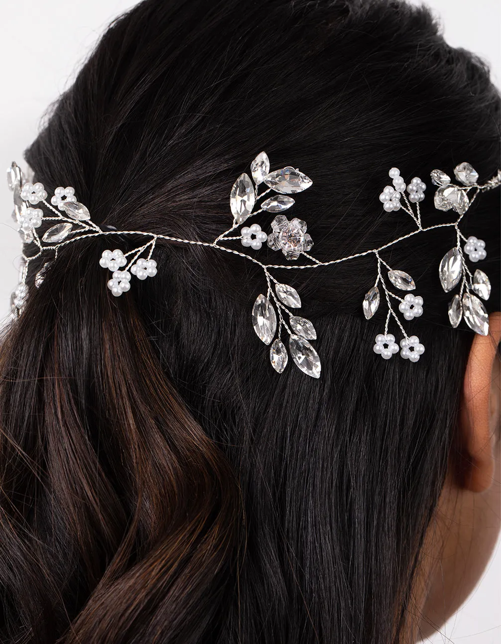 Silver Faceted Pearl Leaf Hair Vine sold by lovisa product image thumbnail 3