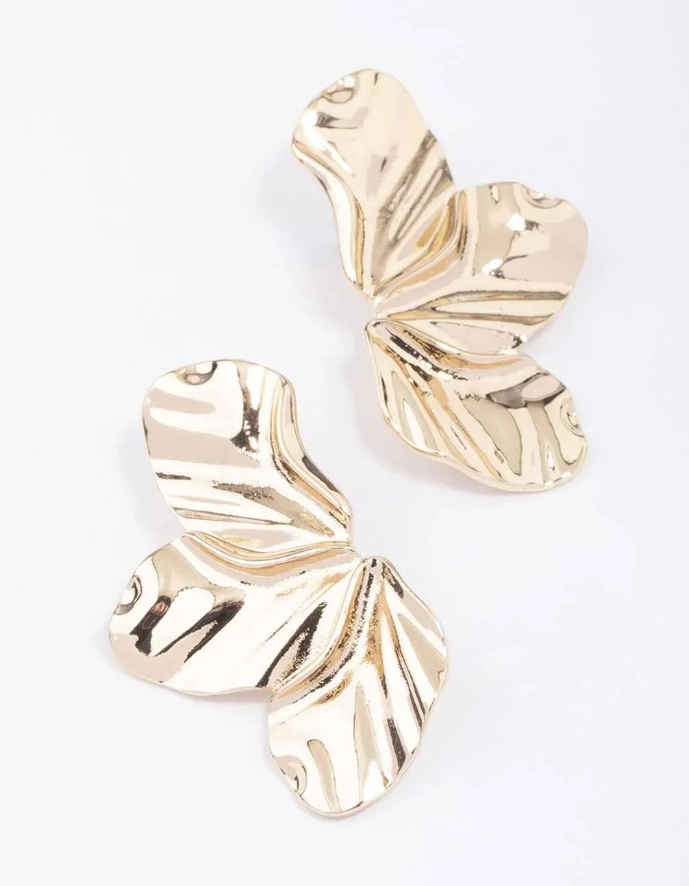 Gold Triple Petal Drop Earrings sold by lovisa