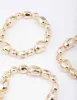 Gold Organic Oval Beaded Stretch Bracelet 3-Pack sold by lovisa