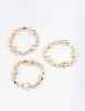 Gold Organic Oval Beaded Stretch Bracelet 3-Pack sold by lovisa