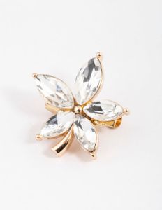 Gold Small Marquise Flower Brooch sold by lovisa