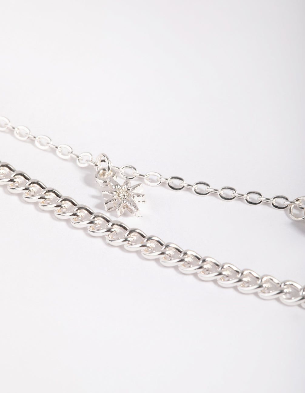 Silver Star & Diamante Layered Necklace sold by lovisa product image thumbnail 4