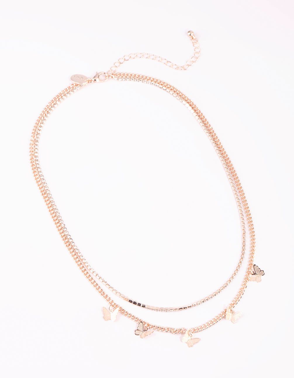 Rose Gold Butterfly Cup Chain Layered Necklace sold by lovisa product image thumbnail 2