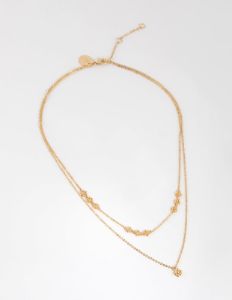 Gold Plated Mini Flower Layered Necklace sold by lovisa