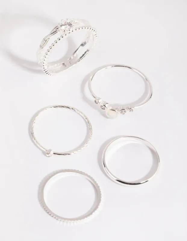 Silver Mermaid Diamante Ring Pack sold by lovisa