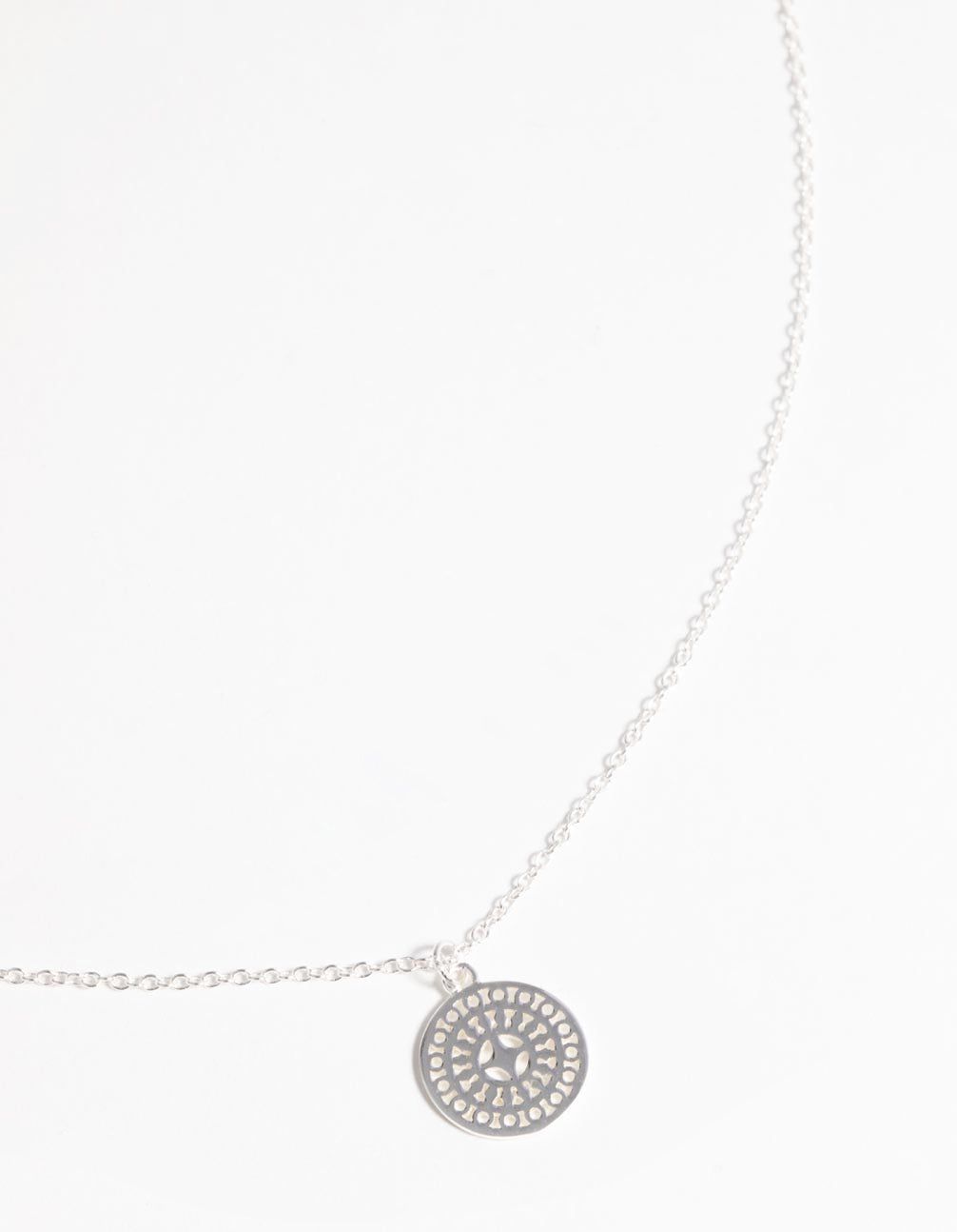 Sterling Silver Circular Stamp Necklace sold by lovisa