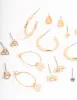 Gold Mixed Stone Hoop Earring 12-Pack sold by lovisa
