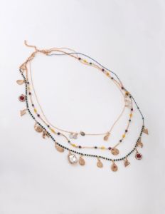 Gold Multi Charm Layered Necklace sold by lovisa