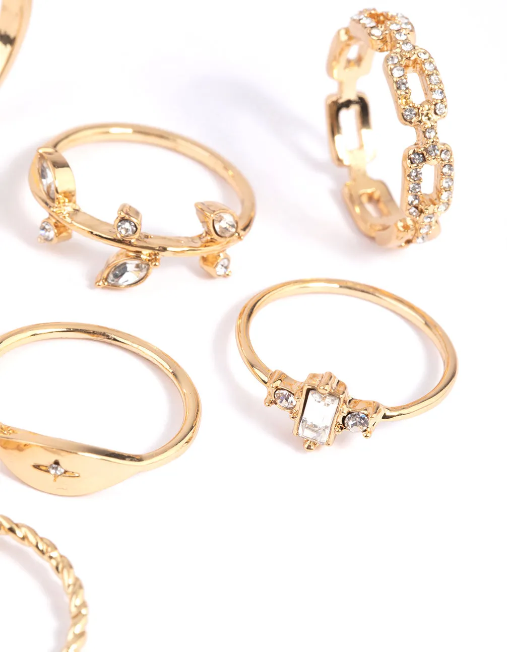 Gold Leaves Ring 8-Pack sold by lovisa product image thumbnail 3