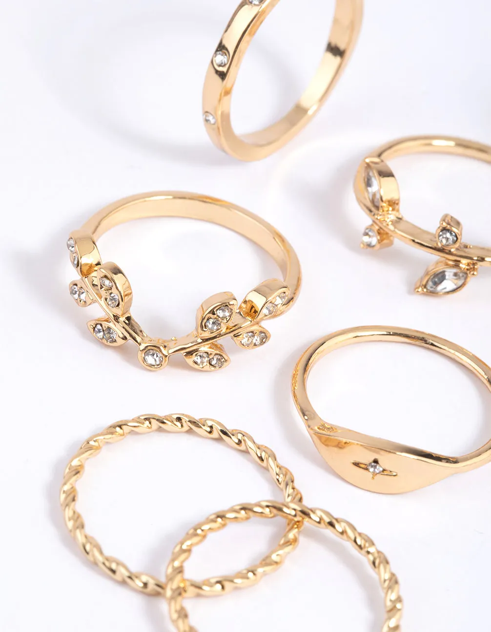 Gold Leaves Ring 8-Pack sold by lovisa product image thumbnail 2
