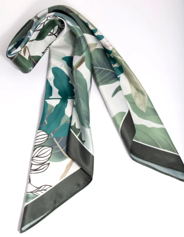 Green Tropical Leaf Bandana Hair Scarf sold by lovisa