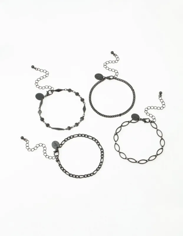Coated Figaro Chain Bracelets 4-Pack sold by lovisa
