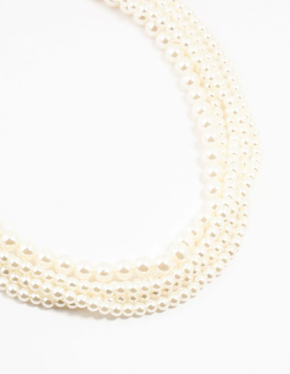 Beaded Multi Sized Pearls Layered Necklace sold by lovisa