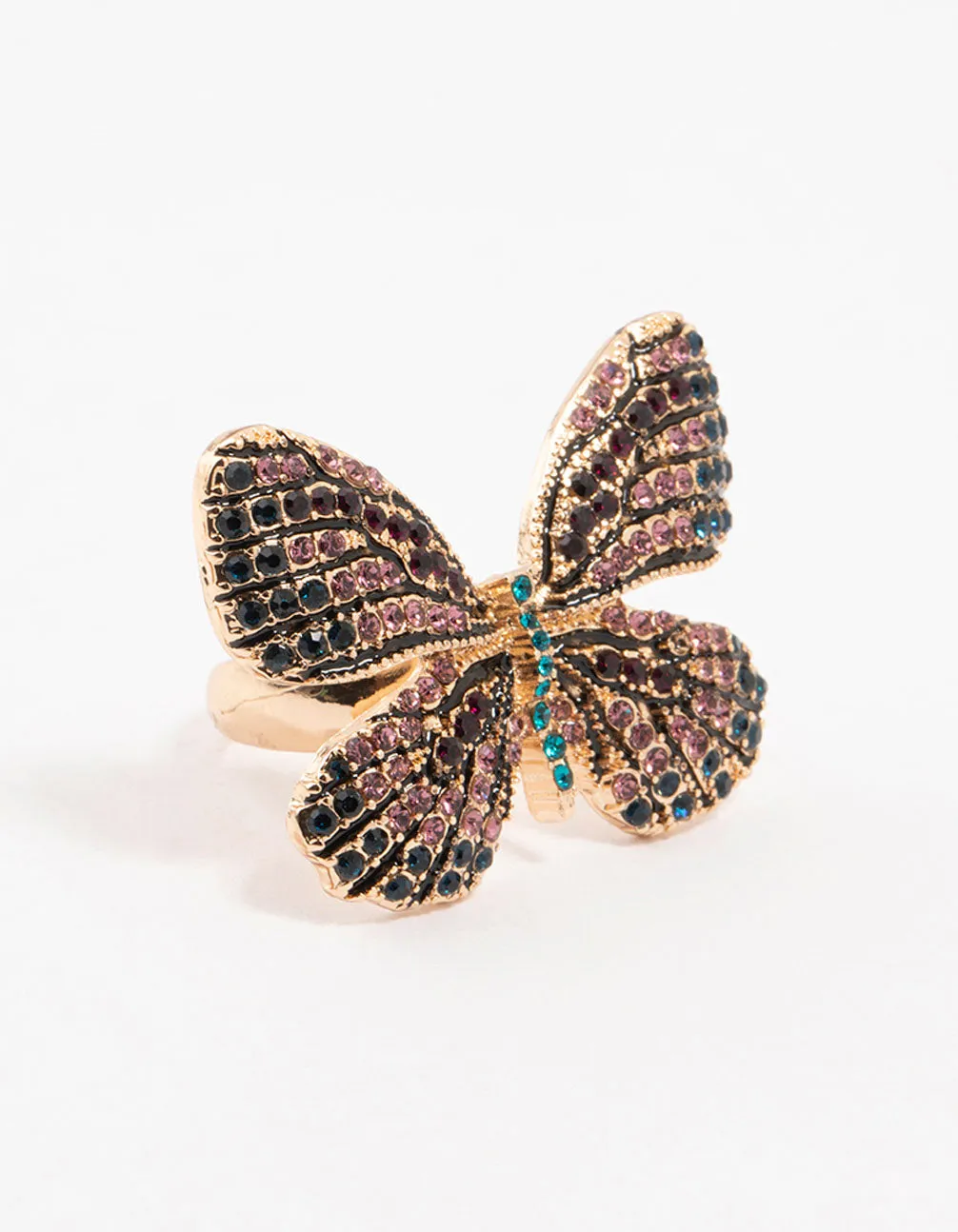 Gold Jeweled Butterfly Ring sold by lovisa
