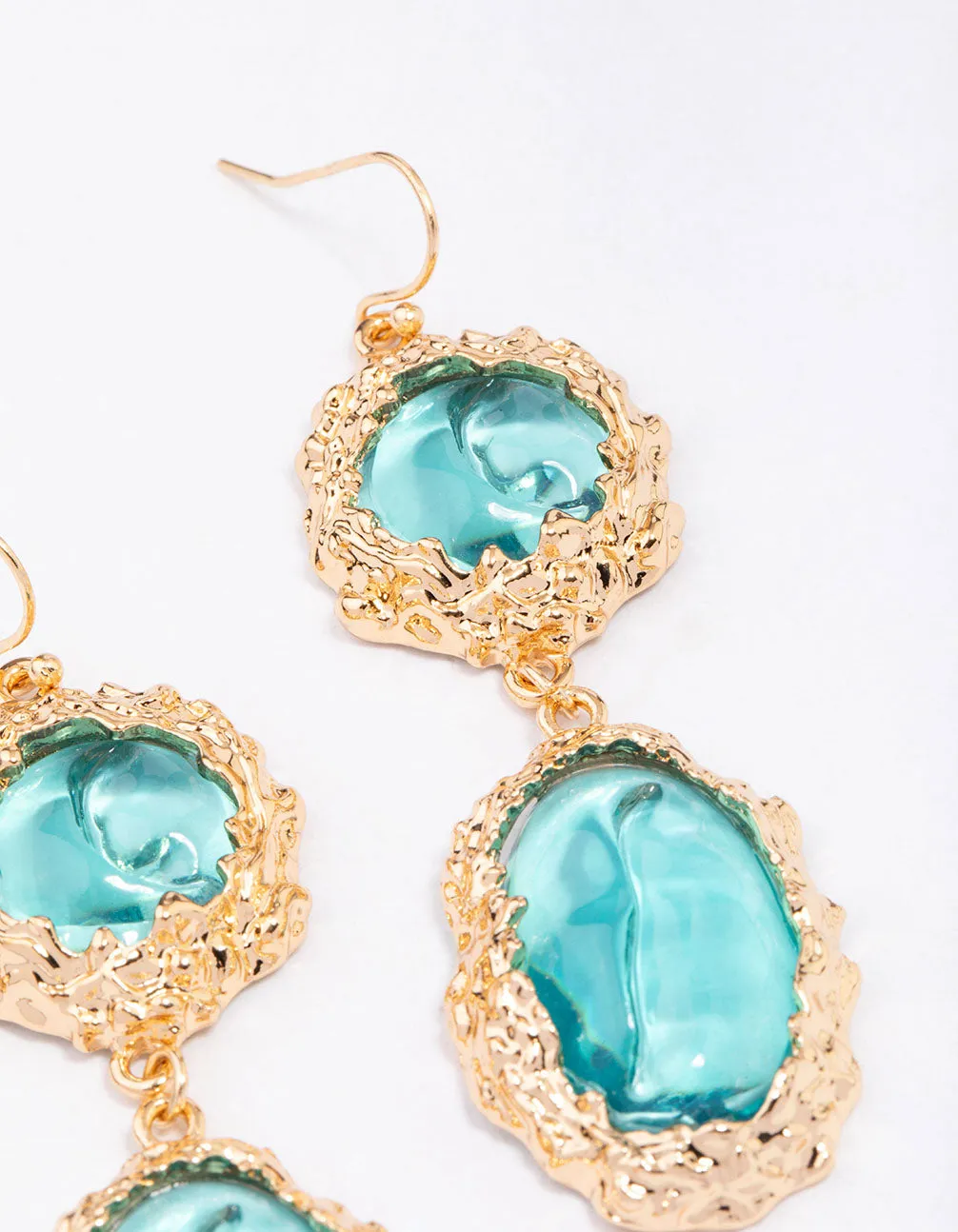 Gold Molten Double Row Round Drop Earrings sold by lovisa product image thumbnail 3