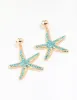 Gold Diamante Starfish Drop Earrings sold by lovisa