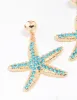 Gold Diamante Starfish Drop Earrings sold by lovisa
