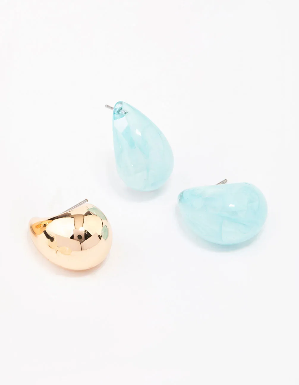 Gold Small Mixed Hoop Earrings 3-Pack sold by lovisa product image thumbnail 3