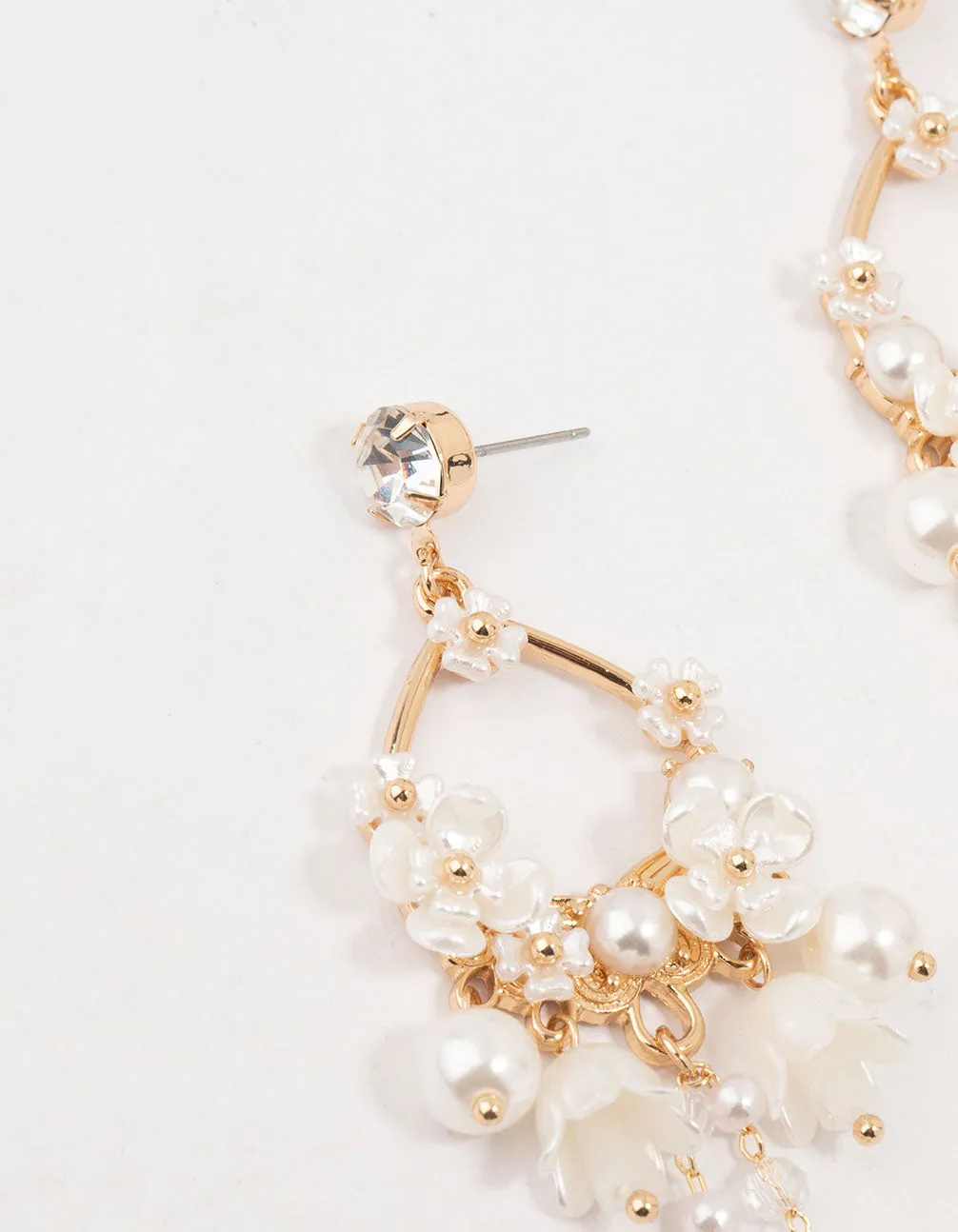 Gold Pearlised Flower Drop Earrings sold by lovisa product image thumbnail 2