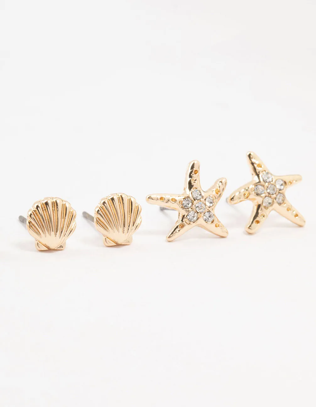 Gold Sea Stud Earrings 5-Pack sold by lovisa product image thumbnail 3