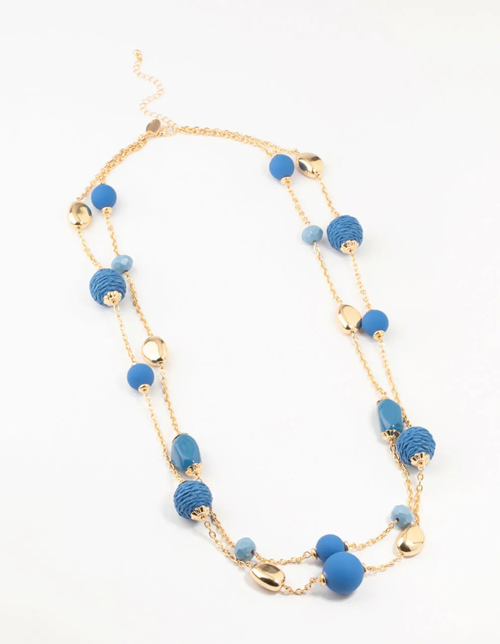 Gold & Blue Straw Beads Necklace sold by lovisa product image thumbnail 2