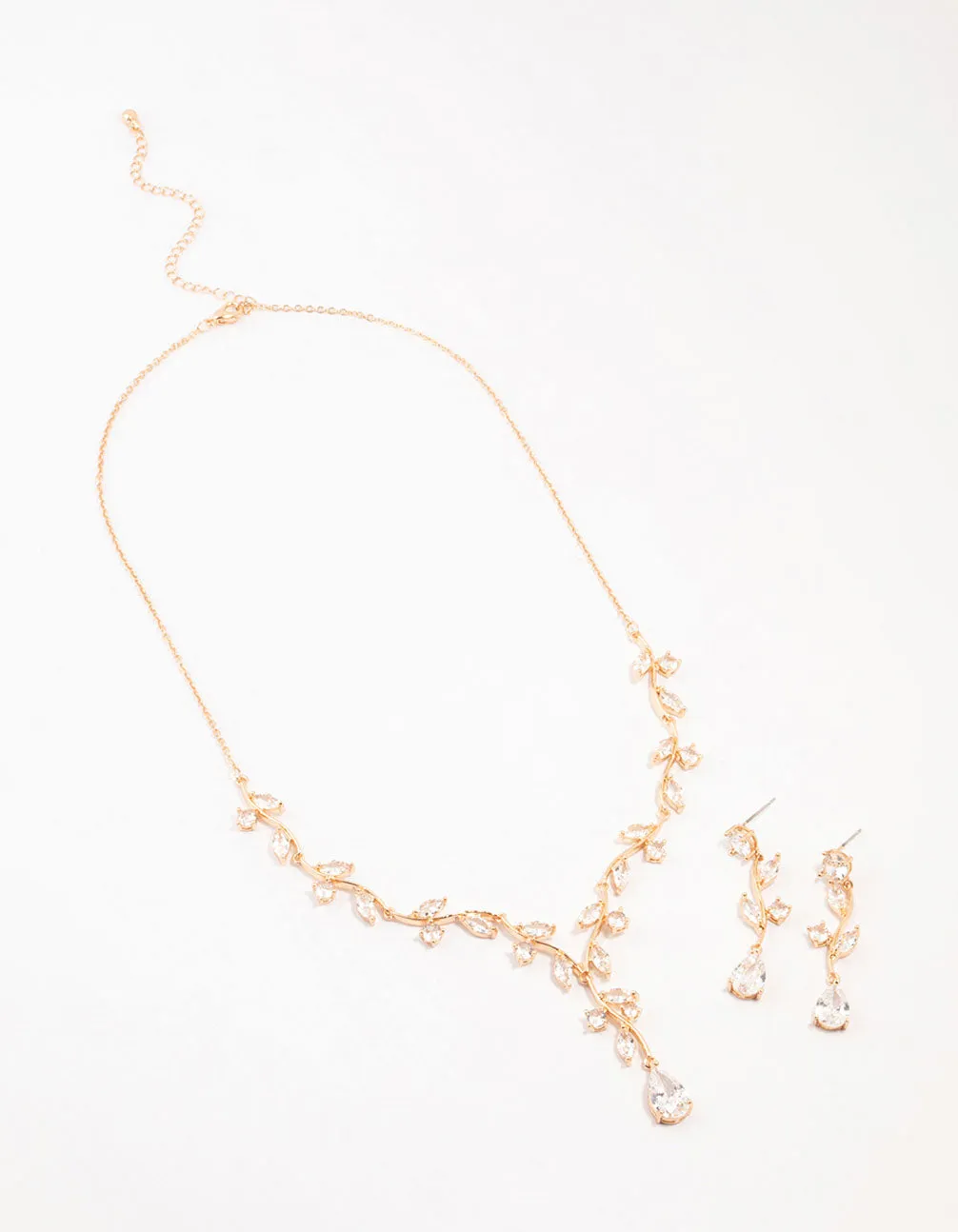 Gold Creeping Crystal Vine Necklace & Earrings Set sold by lovisa product image thumbnail 3