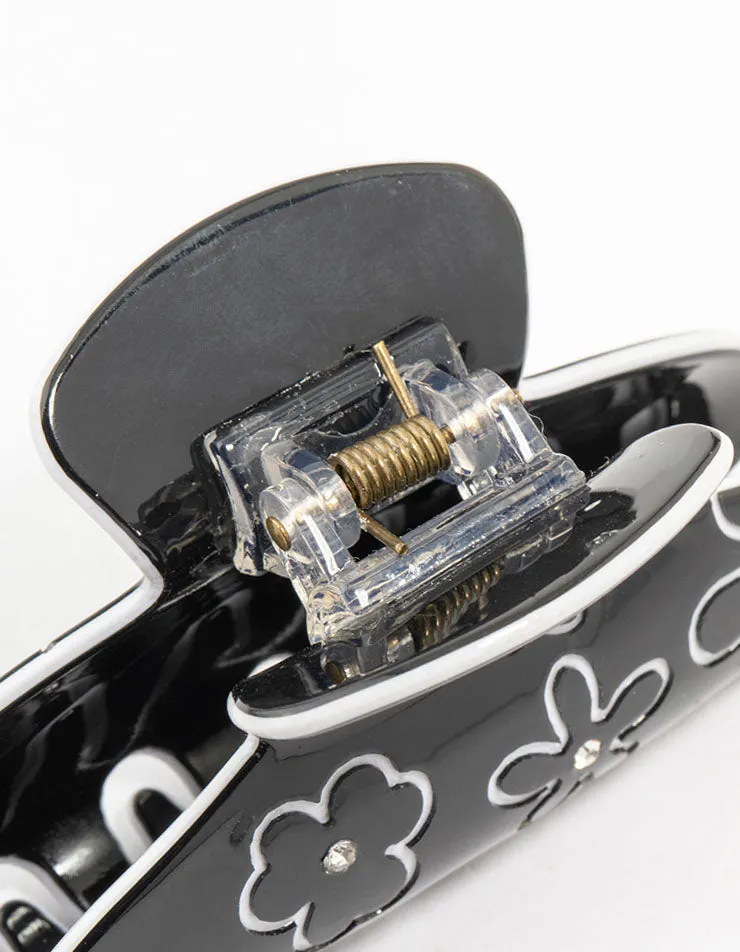 Black & White Flower Outline Claw Clip sold by lovisa product image thumbnail 3