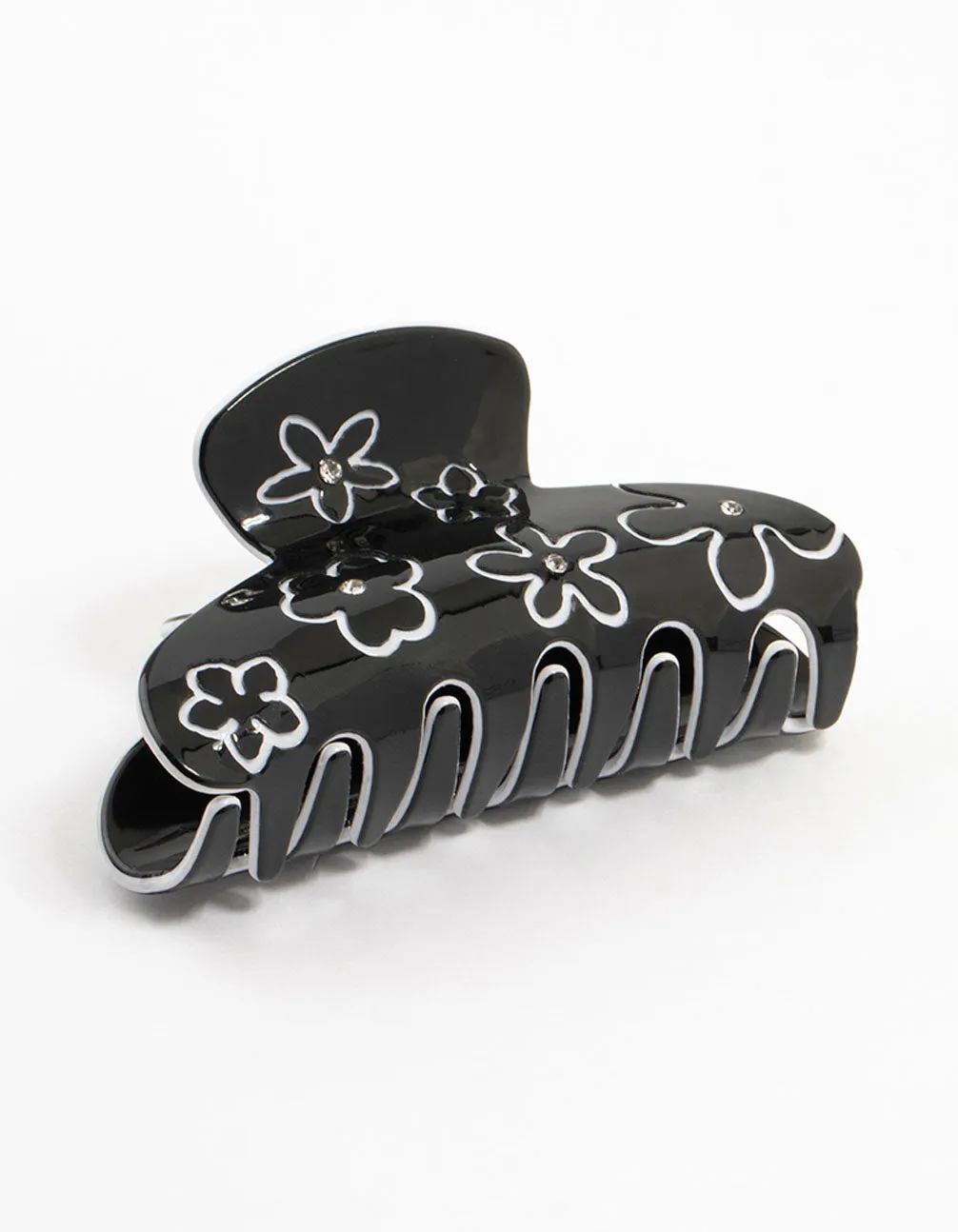 Black & White Flower Outline Claw Clip sold by lovisa product image thumbnail 2