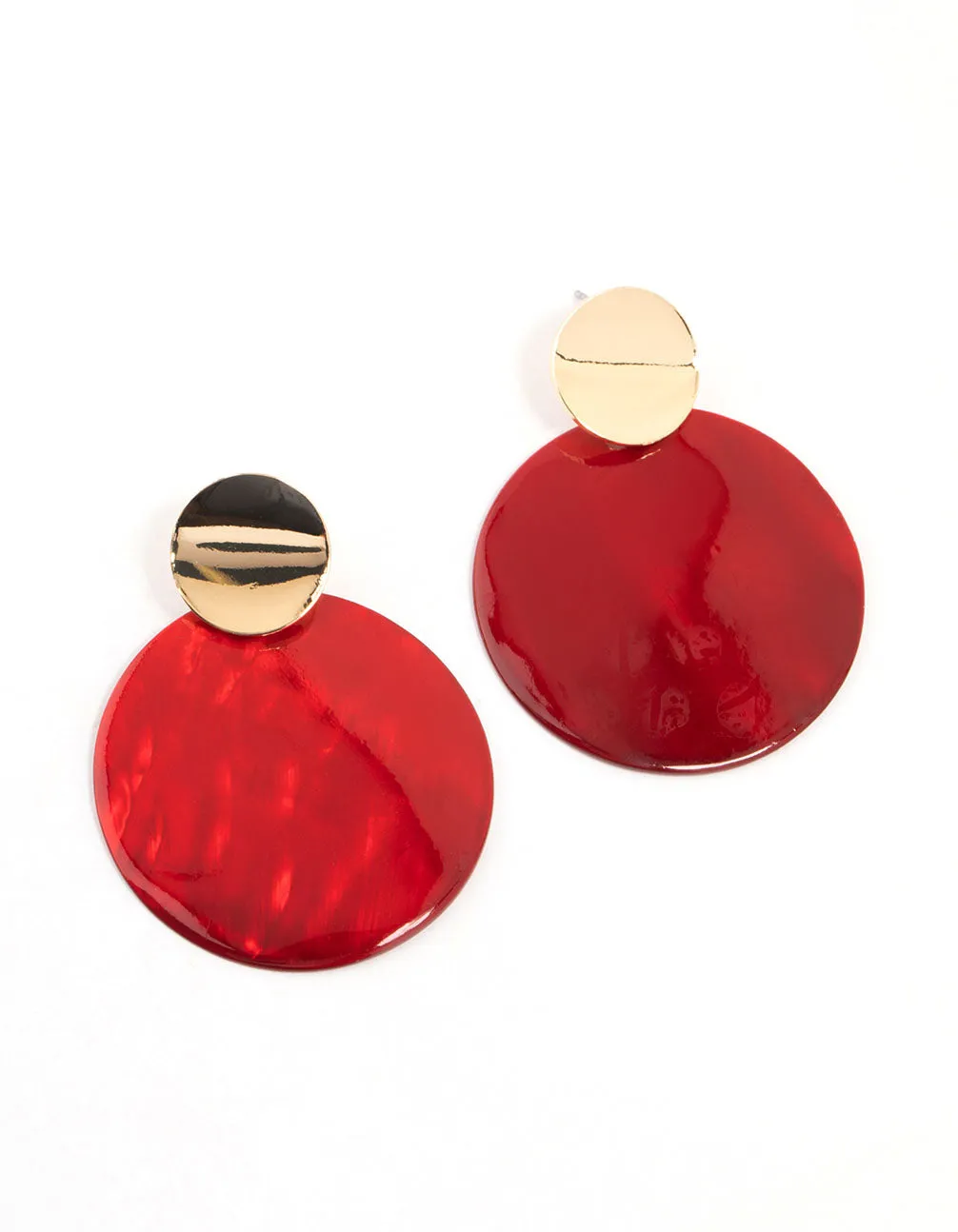 Red Circle Drop Earrings sold by lovisa