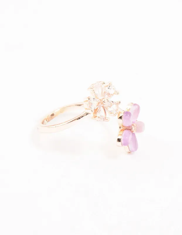 Rose Gold  Cubic Zirconia Wrap Around Ring sold by lovisa