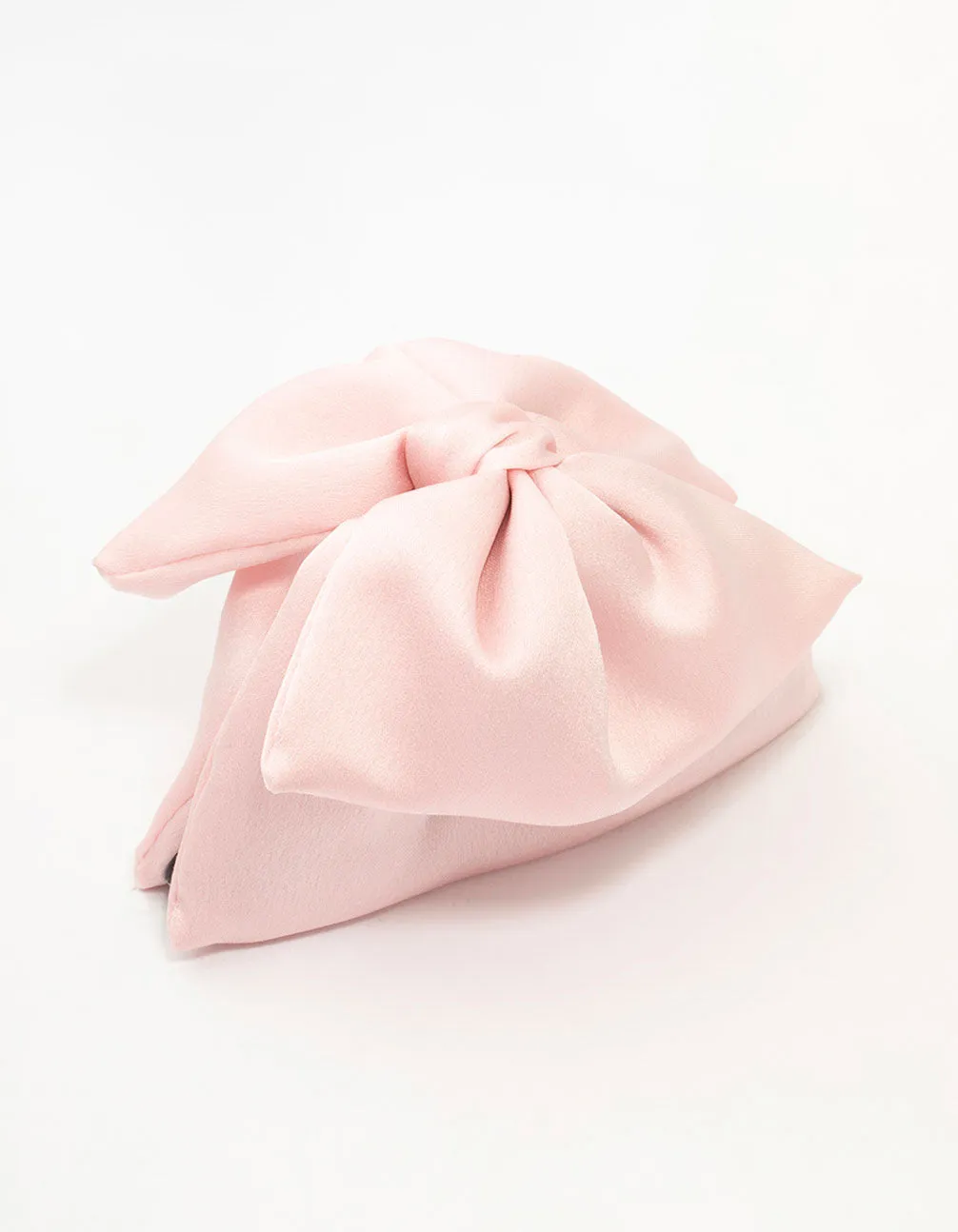 Large Pink Fabric Front Bow Claw Clip sold by lovisa