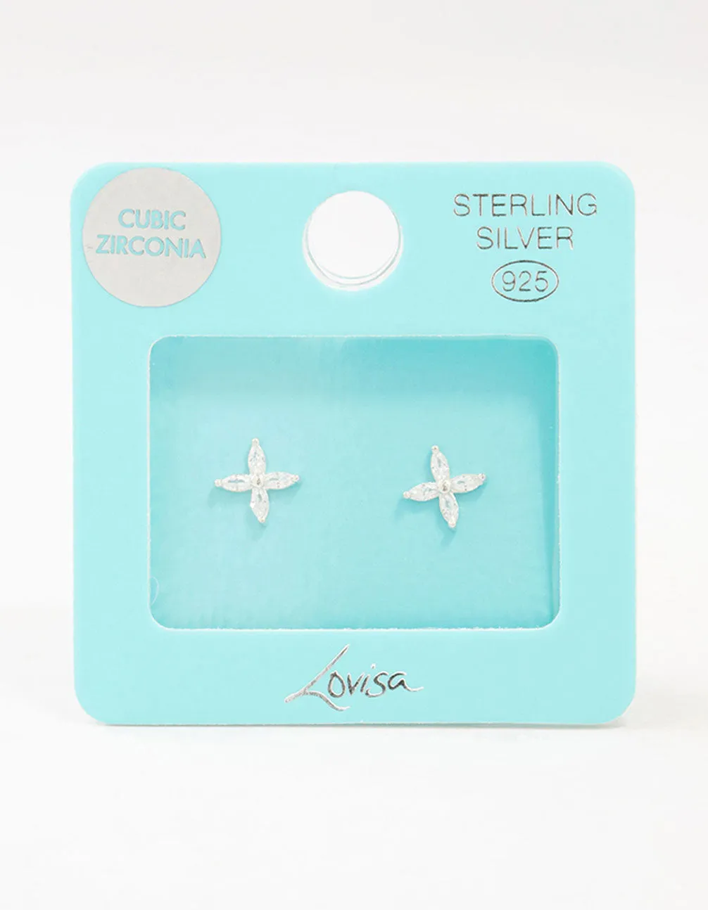 Sterling Silver Cubic Zirconia Mini Flower Stud Earrings sold by lovisa product image thumbnail 3