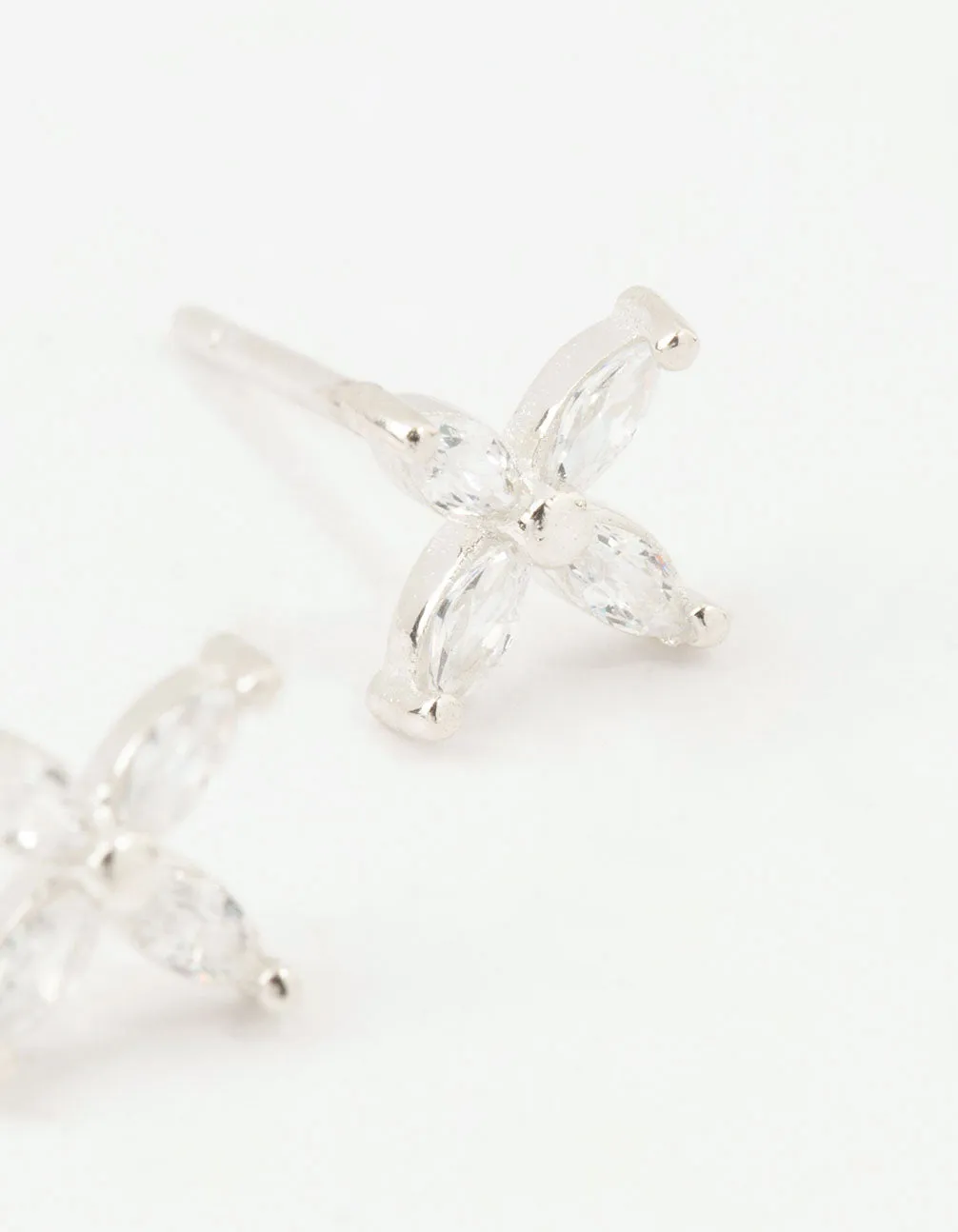 Sterling Silver Cubic Zirconia Mini Flower Stud Earrings sold by lovisa product image thumbnail 2