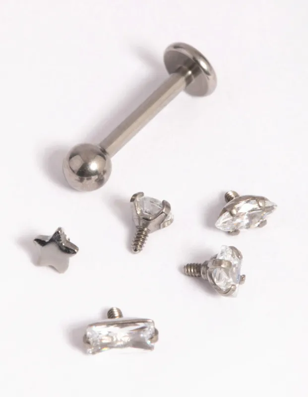 Titanium Cubic Zirconia Flat Backs 6-Pack sold by lovisa