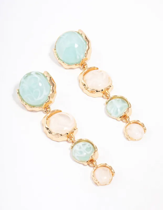 Gold Molten Round Drop Earrings sold by lovisa