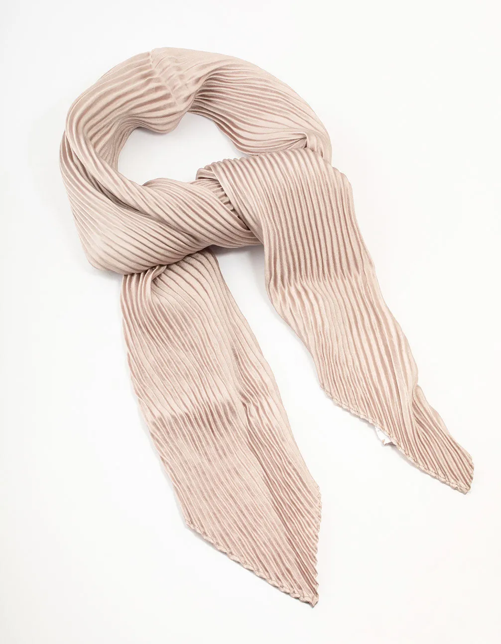 Pleated Rose Satin Fabric Scarf sold by lovisa