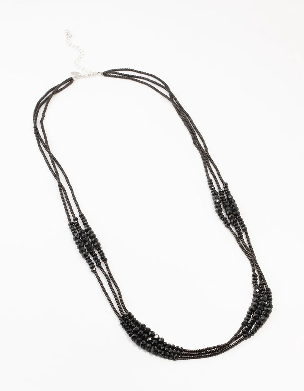 Black Beaded Faceted Layered Necklace sold by lovisa product image thumbnail 2