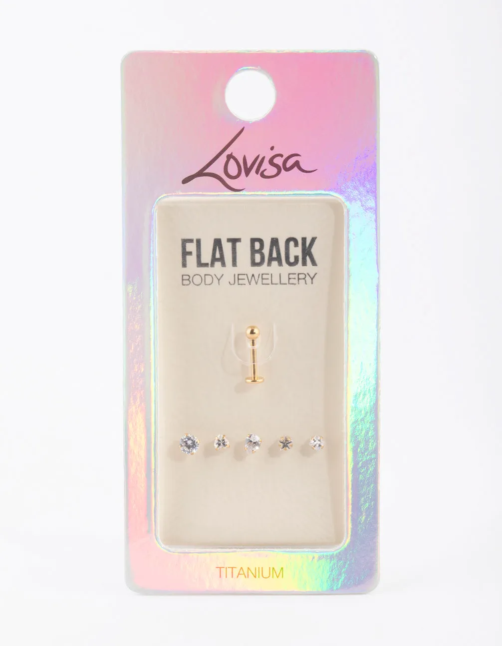 Gold Plated Titanium Graduating Bezel Flat Backs 6-Pack sold by lovisa product image thumbnail 2