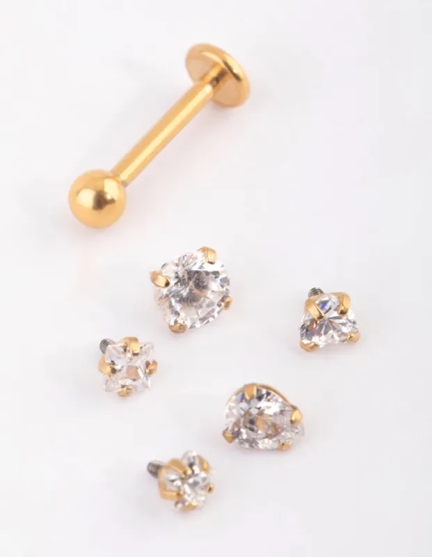 Gold Plated Titanium Graduating Bezel Flat Backs 6-Pack sold by lovisa