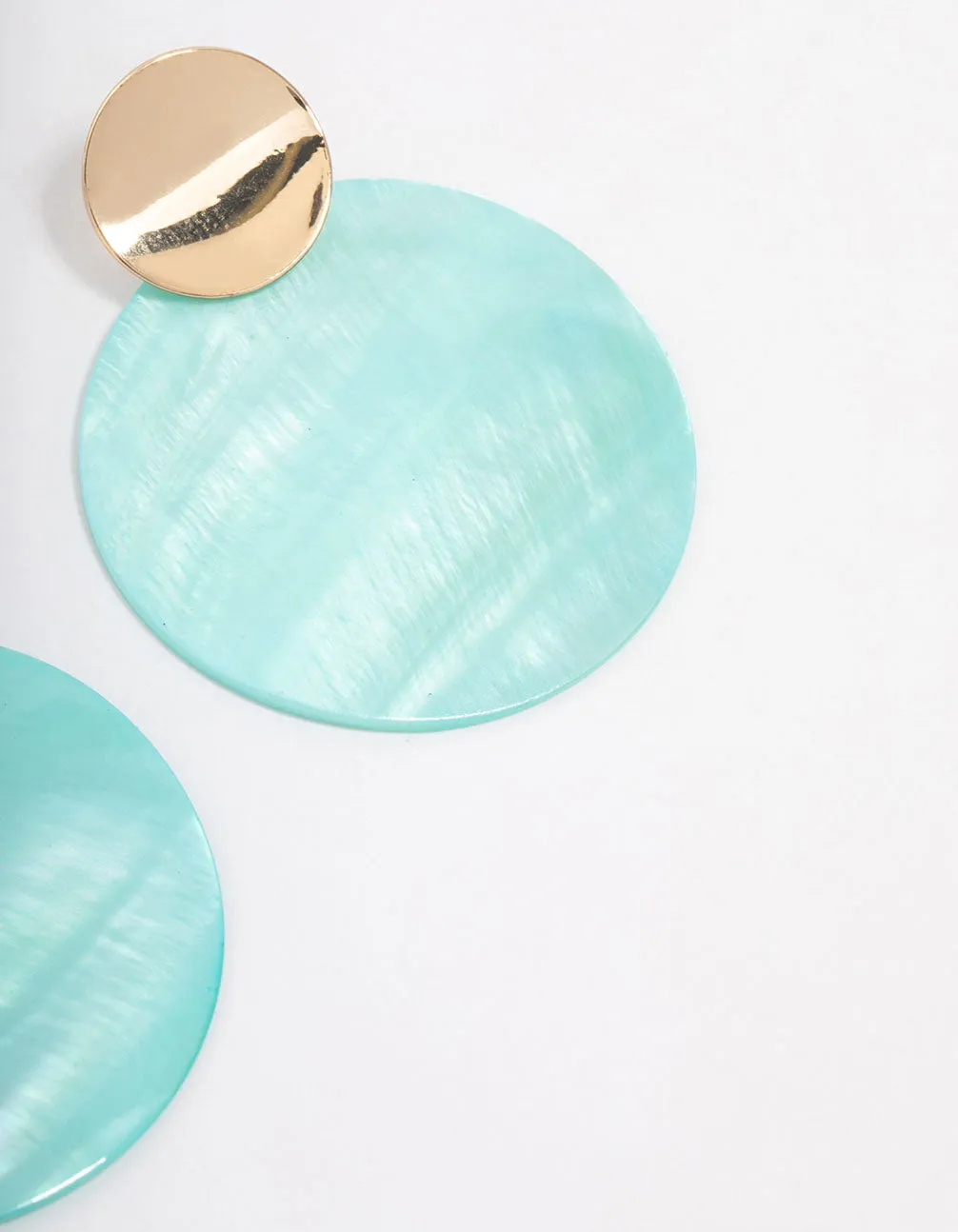 Gold Blue Genuine Shell Circle Drop Earrings sold by lovisa product image thumbnail 3