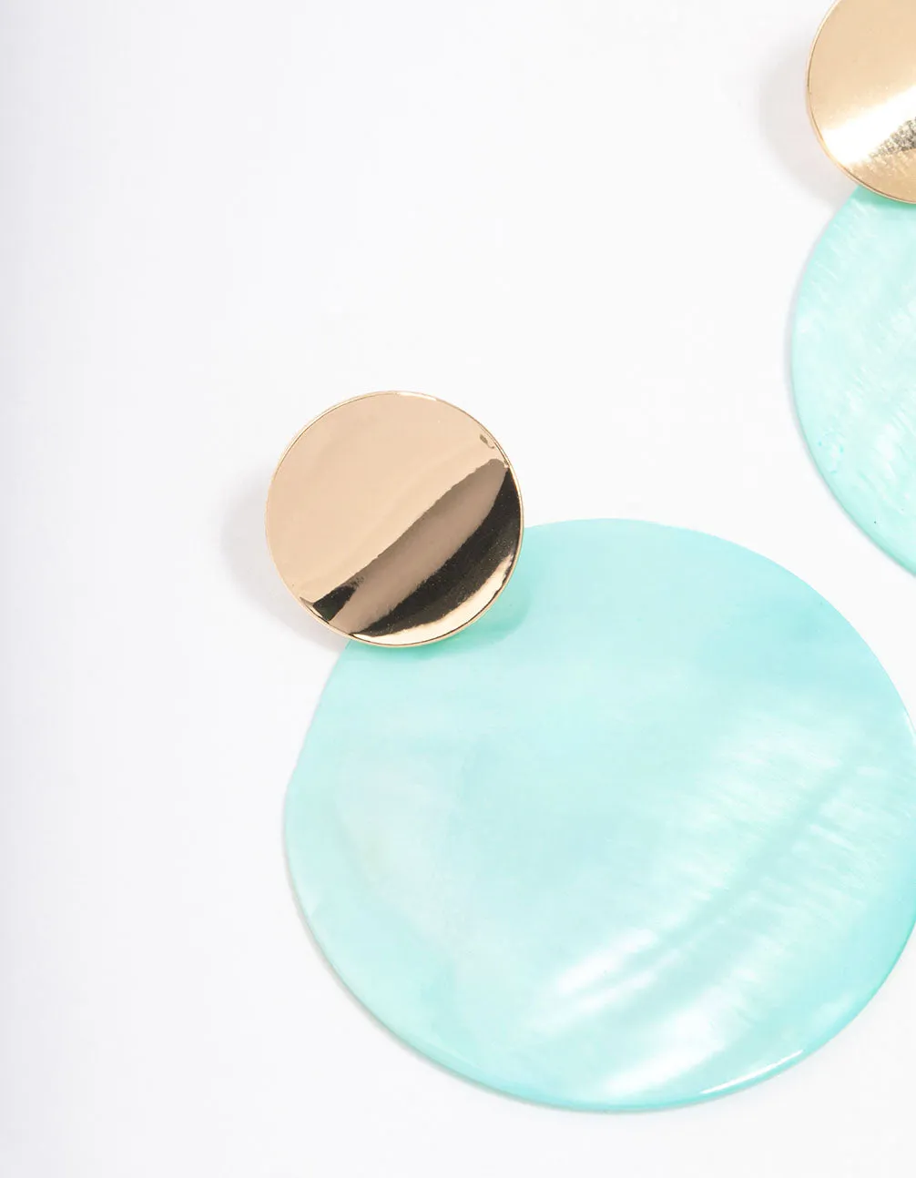 Gold Blue Genuine Shell Circle Drop Earrings sold by lovisa product image thumbnail 2