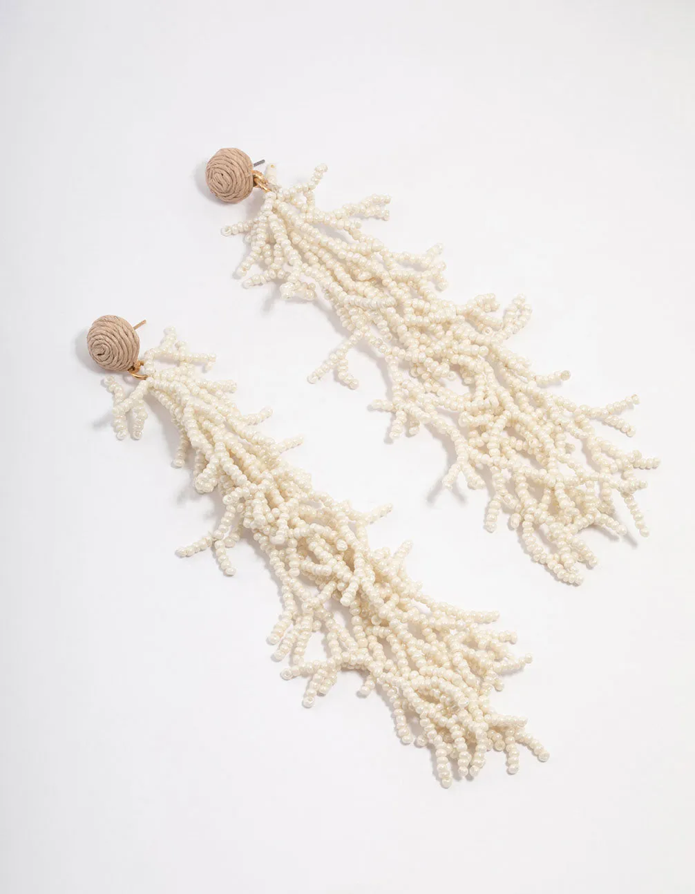 Raffia Sea Coral Drop Earrings sold by lovisa