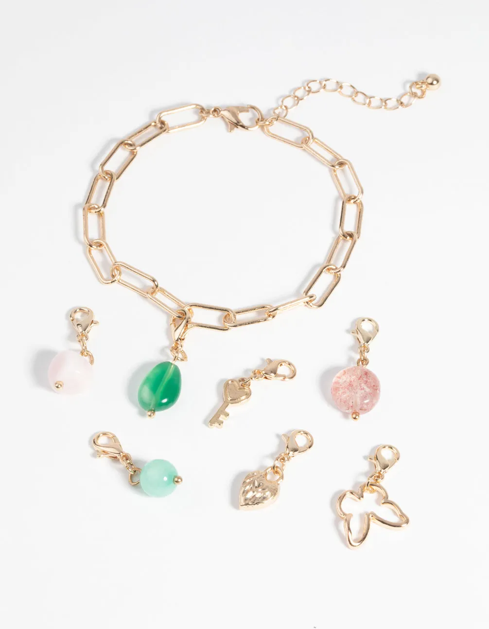 Gold Semi-Precious Charm Bracelet Set sold by lovisa