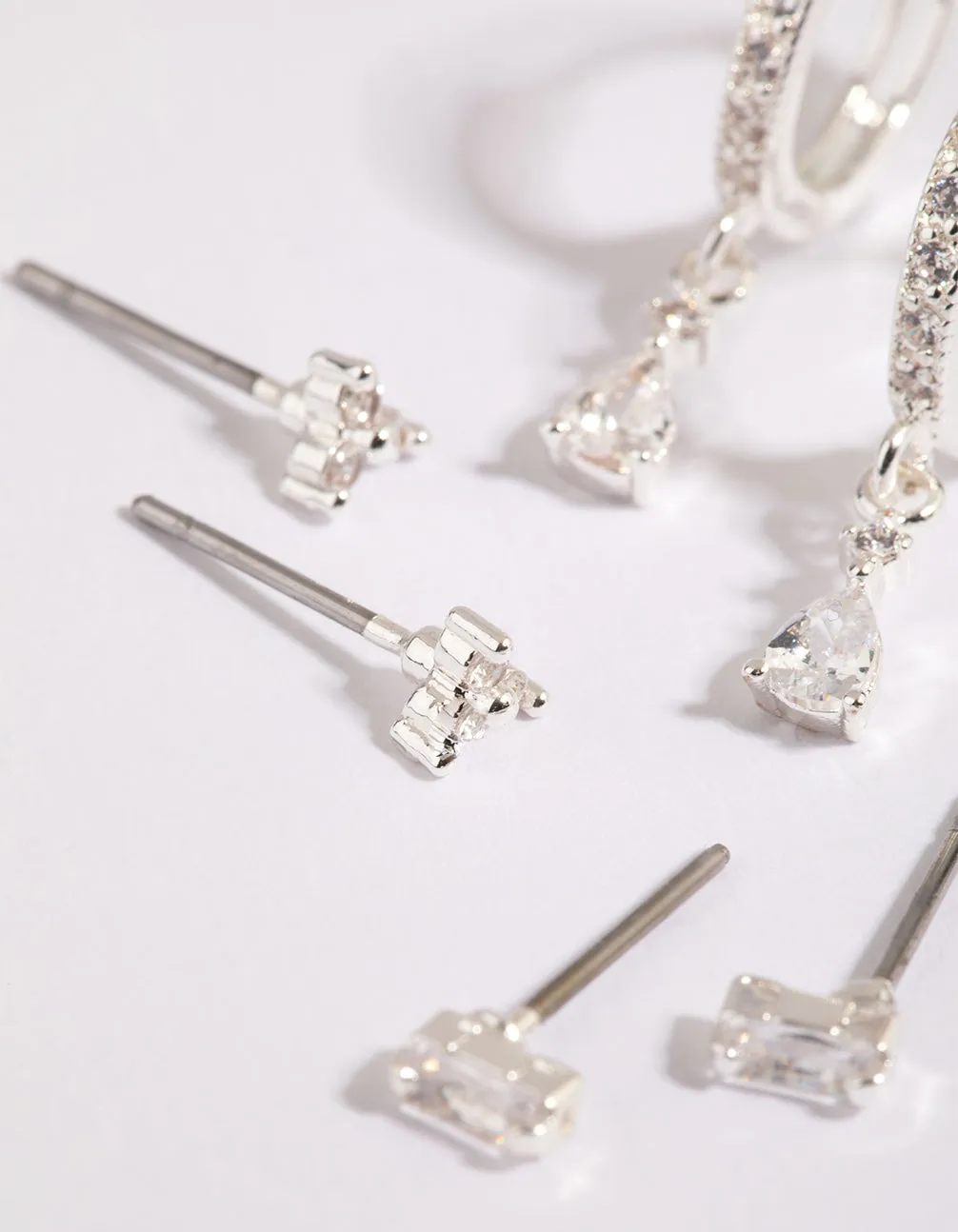 Silver Stack Pack Earrings with Cubic Zirconia sold by lovisa product image thumbnail 3