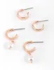 Gold Pearl Huggie Hoop Earring Set sold by lovisa
