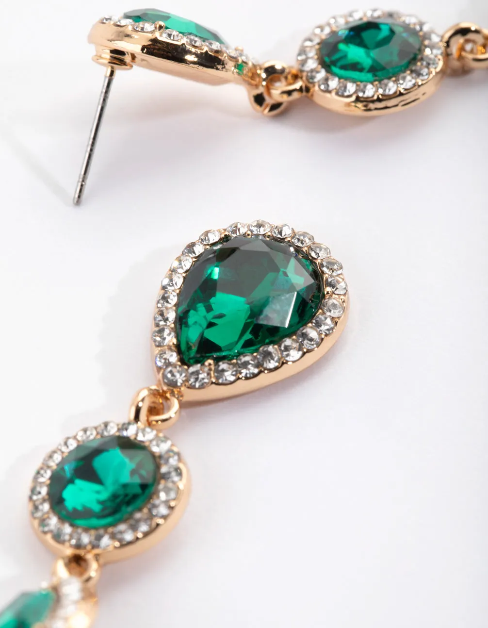 Green Diamante Circle & Teardrop Earrings sold by lovisa product image thumbnail 4