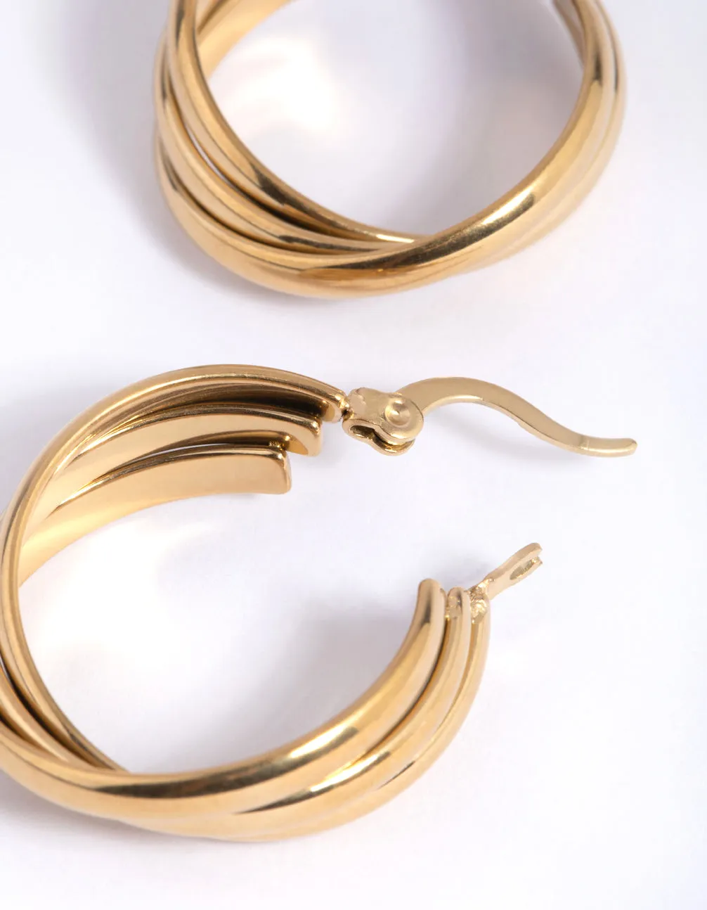 Waterproof Gold Plated Stainless Steel Hoop Earrings sold by lovisa product image thumbnail 2