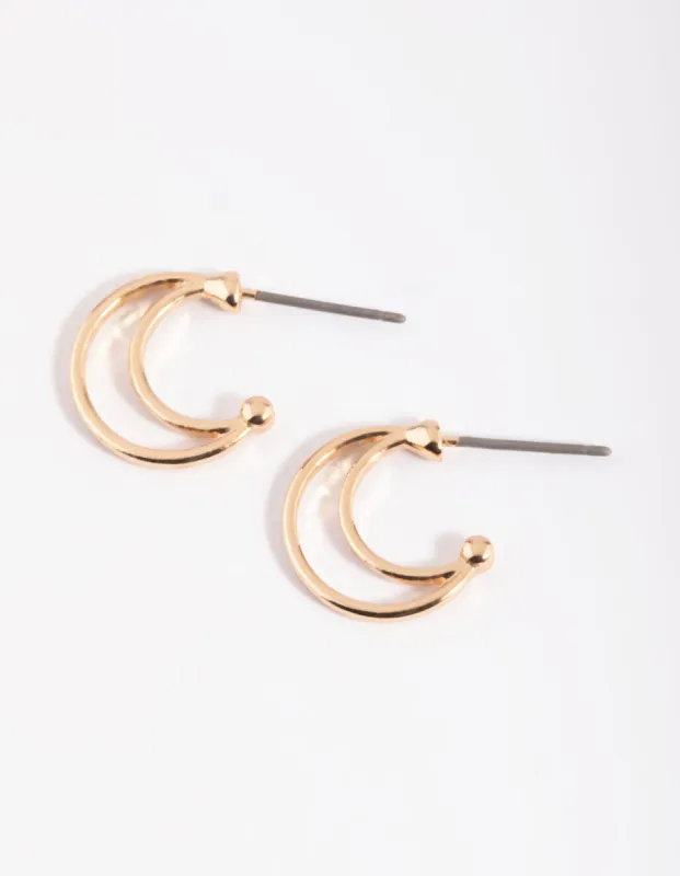 Gold Layered Huggie Hoop Earrings sold by lovisa