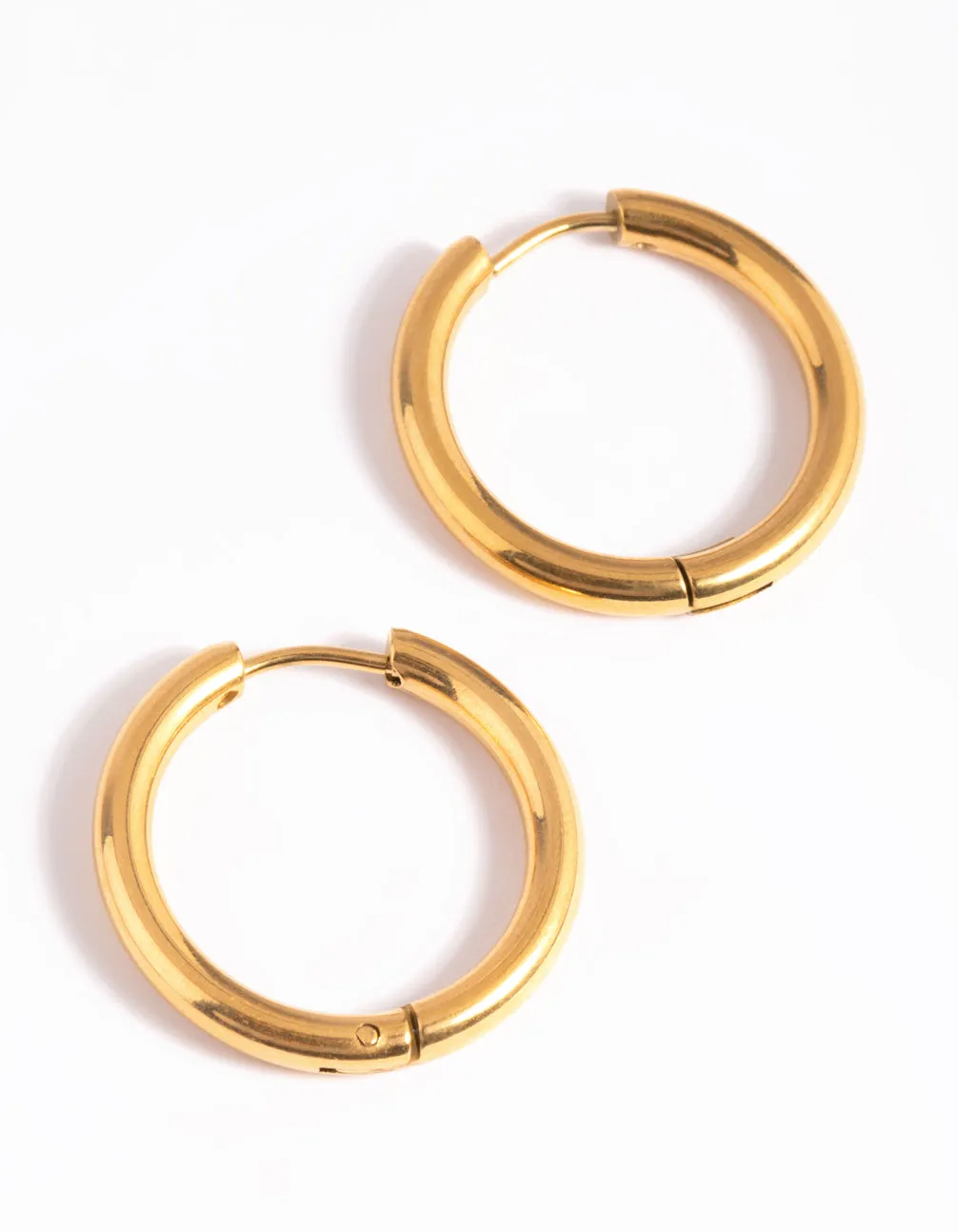 Waterproof Gold Plated Stainless Steel Classic Huggie Hoop Earrings sold by lovisa